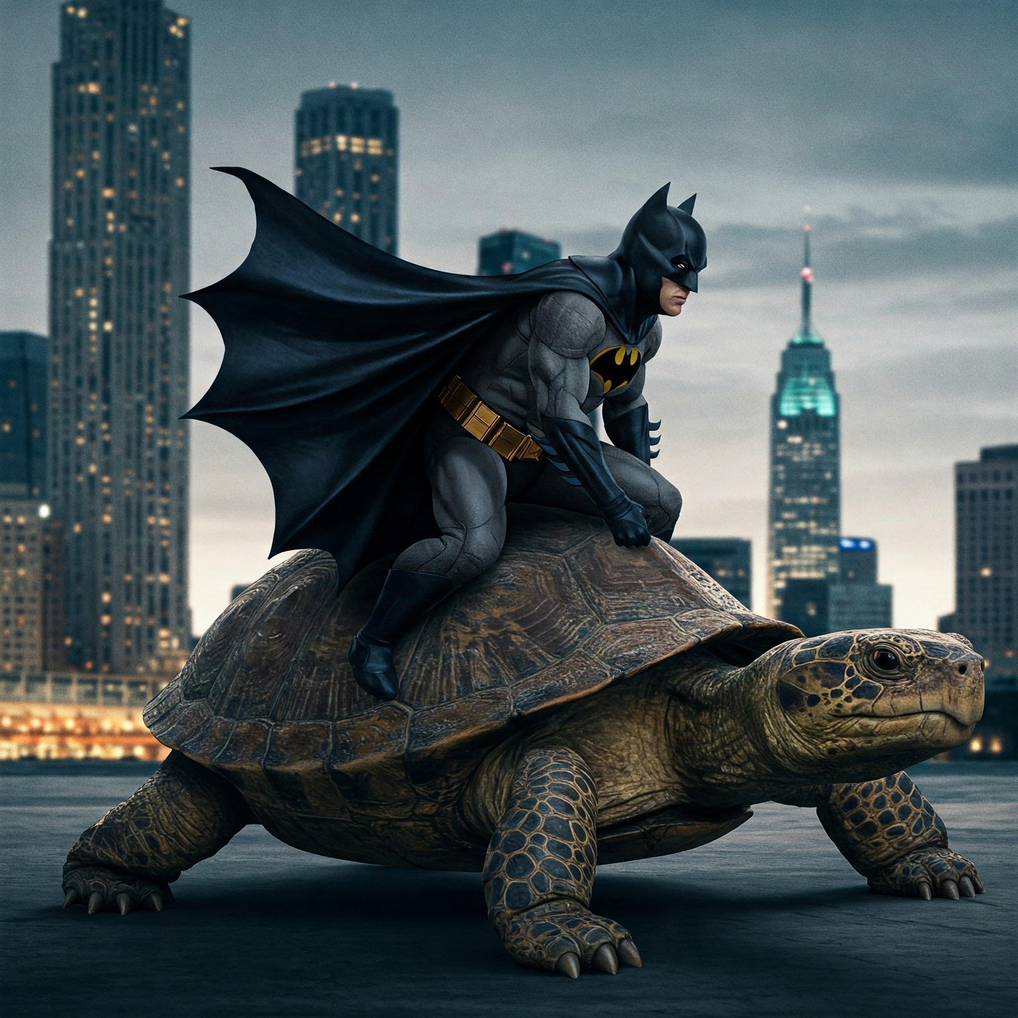 Batman on turtle