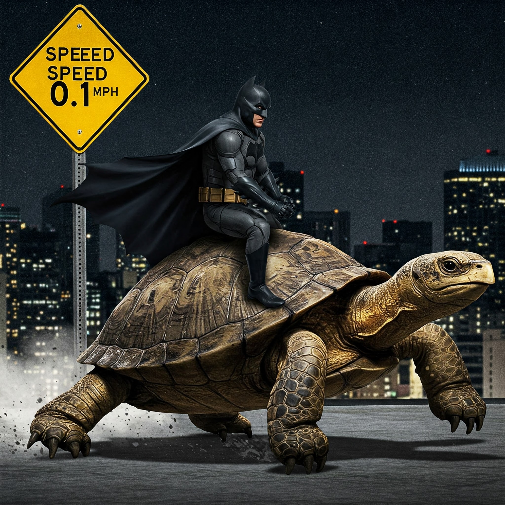 Batman on turtle