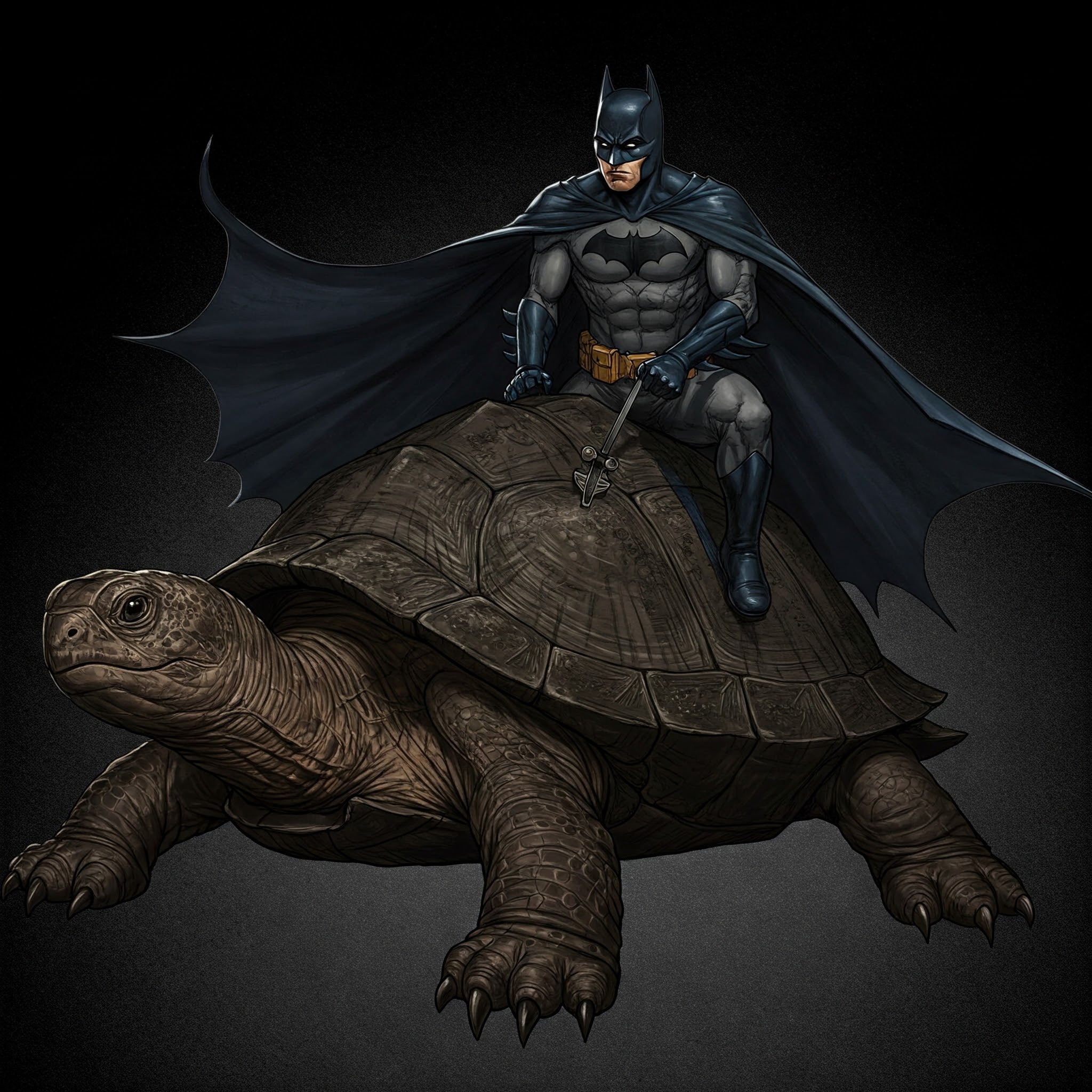 Batman with turtle